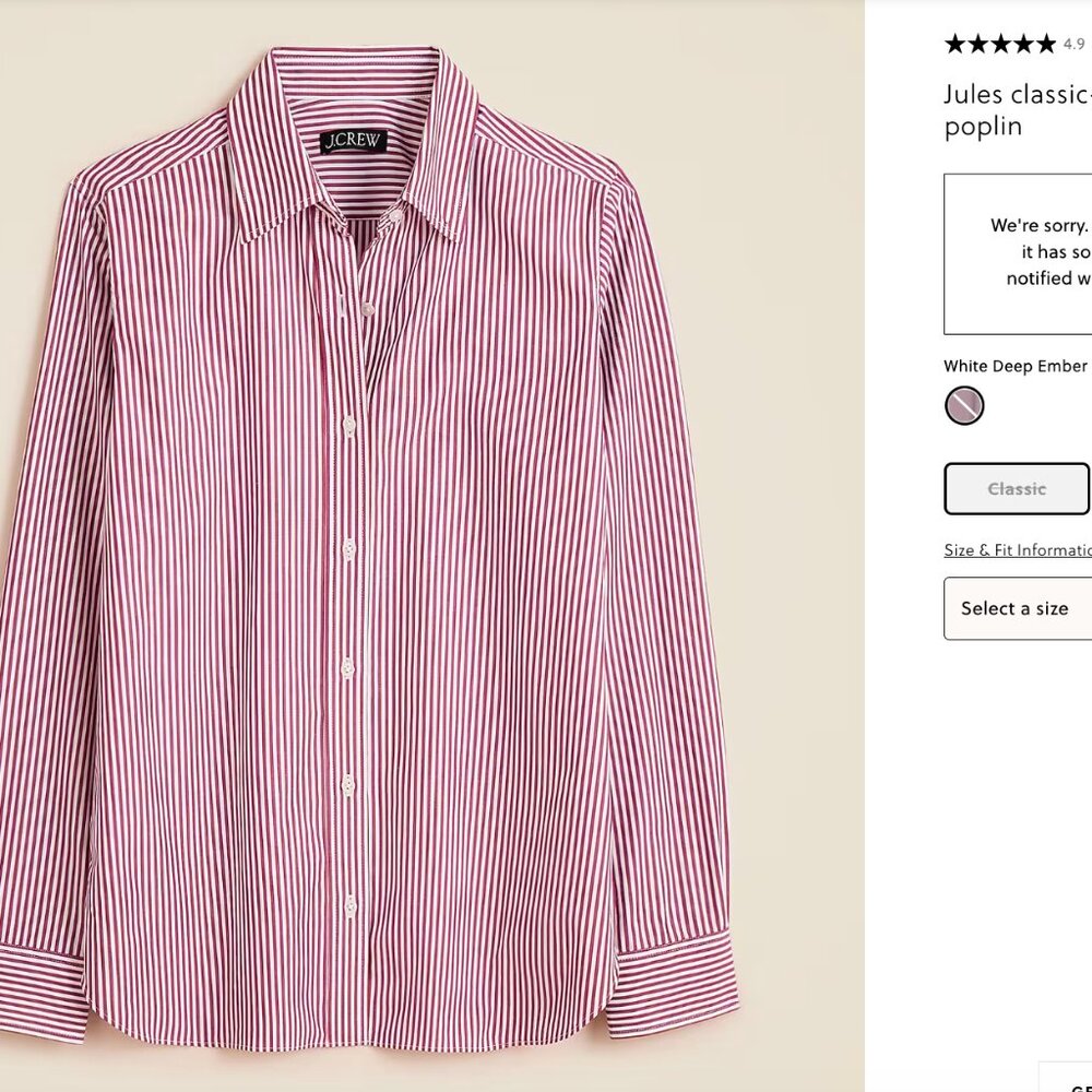 Jules classic-fit shirt in striped cotton poplin
